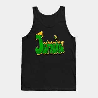 Jamaicans Graffiti drips typography Reggae Rasta Ska Rocksteady dub band Vintage Retro rustic with Jamaican flag colours colors Jamaica Tank Top